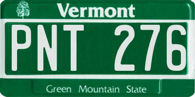 VT license plate PNT276