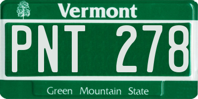 VT license plate PNT278