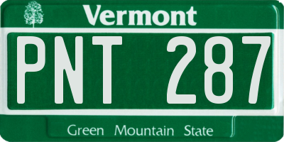 VT license plate PNT287
