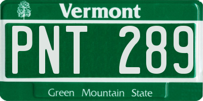 VT license plate PNT289