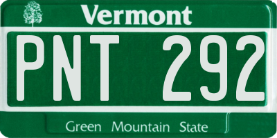 VT license plate PNT292