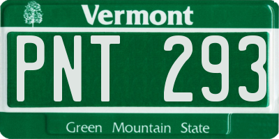 VT license plate PNT293