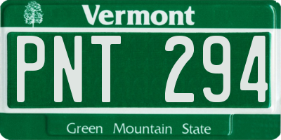VT license plate PNT294