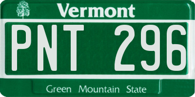VT license plate PNT296