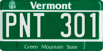 VT license plate PNT301