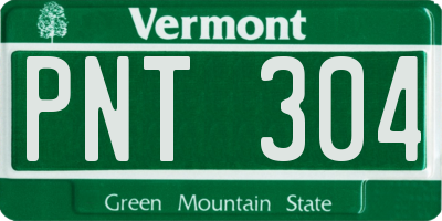 VT license plate PNT304