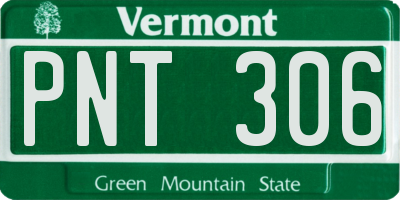 VT license plate PNT306