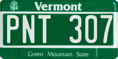 VT license plate PNT307