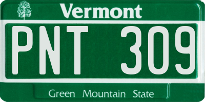 VT license plate PNT309