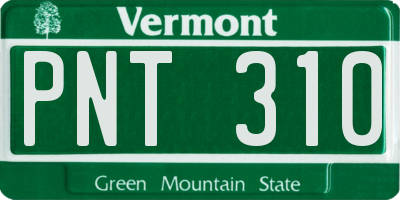 VT license plate PNT310