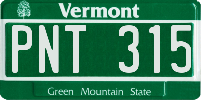 VT license plate PNT315