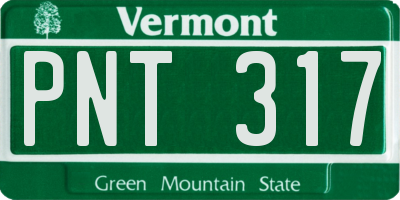 VT license plate PNT317