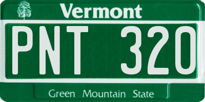 VT license plate PNT320
