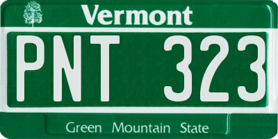 VT license plate PNT323