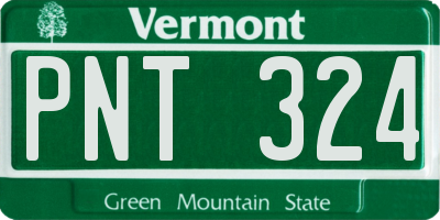 VT license plate PNT324