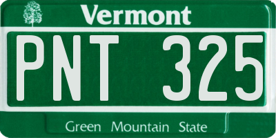 VT license plate PNT325