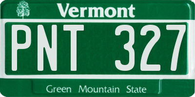 VT license plate PNT327