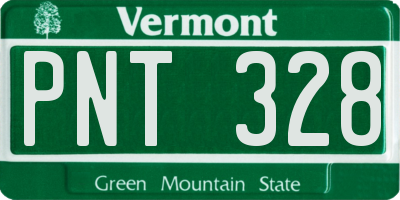 VT license plate PNT328