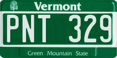 VT license plate PNT329