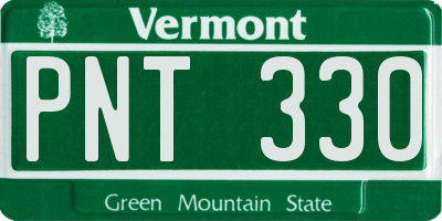 VT license plate PNT330