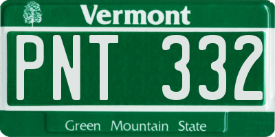 VT license plate PNT332