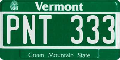 VT license plate PNT333