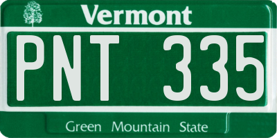 VT license plate PNT335