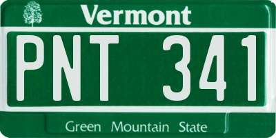 VT license plate PNT341