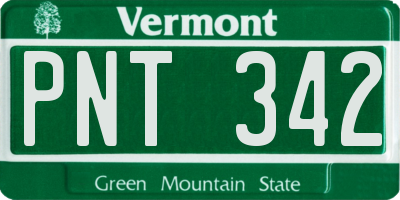 VT license plate PNT342