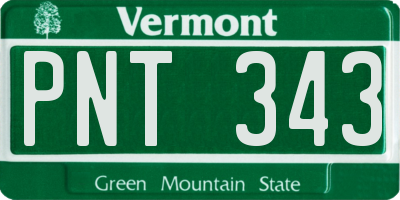 VT license plate PNT343
