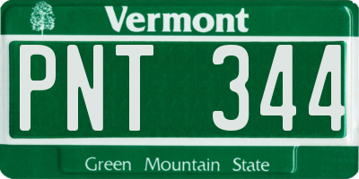 VT license plate PNT344