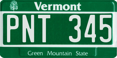 VT license plate PNT345