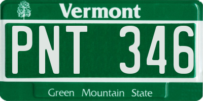 VT license plate PNT346