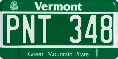 VT license plate PNT348