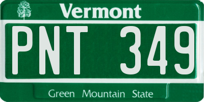 VT license plate PNT349