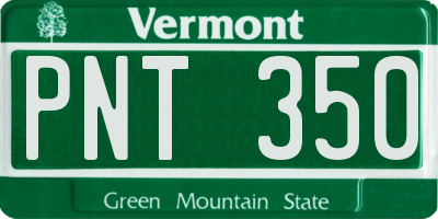 VT license plate PNT350