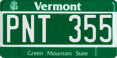 VT license plate PNT355
