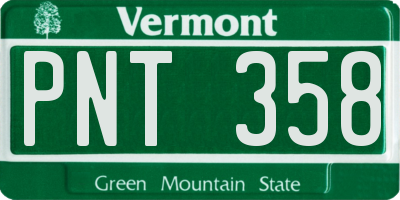 VT license plate PNT358