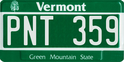 VT license plate PNT359