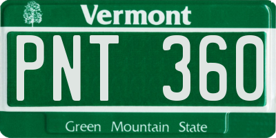 VT license plate PNT360