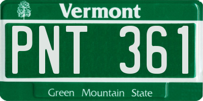 VT license plate PNT361