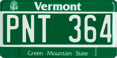 VT license plate PNT364