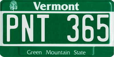 VT license plate PNT365