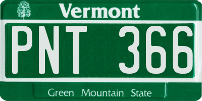 VT license plate PNT366
