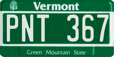 VT license plate PNT367