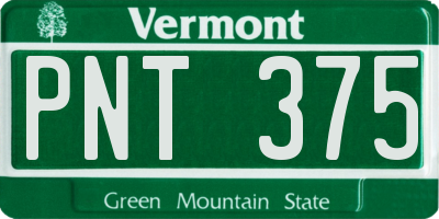 VT license plate PNT375