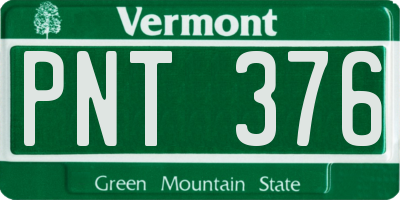 VT license plate PNT376
