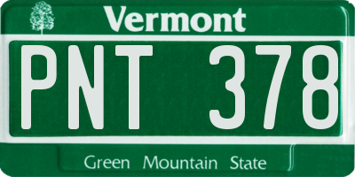 VT license plate PNT378
