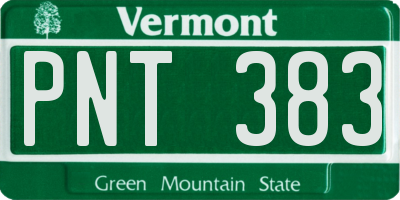 VT license plate PNT383