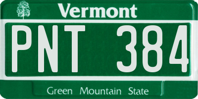 VT license plate PNT384